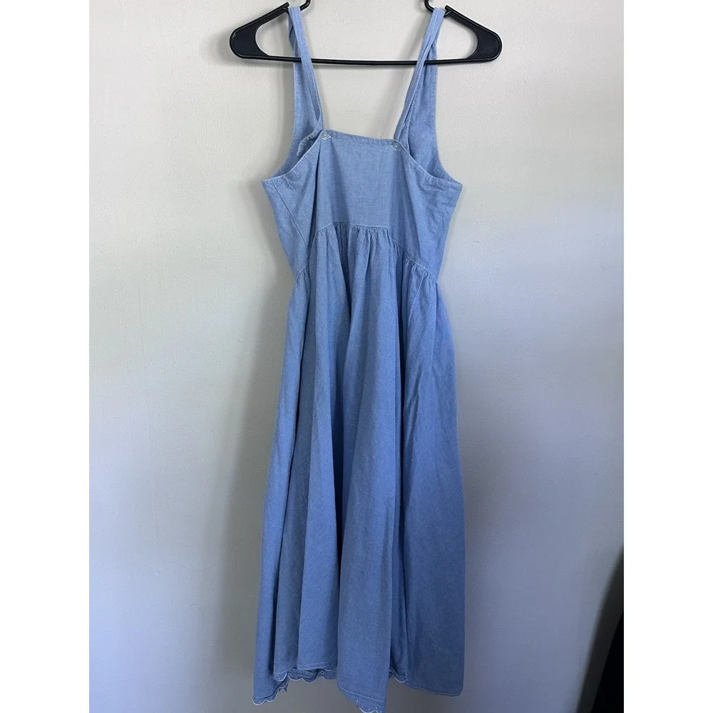 Vintage Prairie Cottagecore Western Denim Circle Skirt Dress SMALL/MEDIUM - Picture 10 of 16